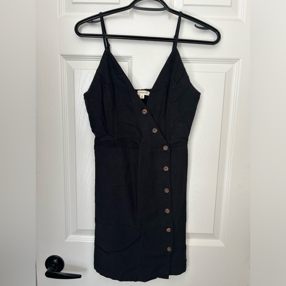 PACSUN L.A. Hearts Black Asymmetrical Wrap Mini Dress Size Medium New